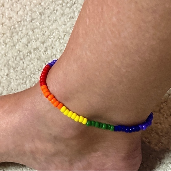 PRIDE Stretch Beaded Anklet 8.5 inch - Picture 2 of 9